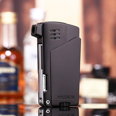 PRINCE Angled-Flame Butane Pipe Lighter black