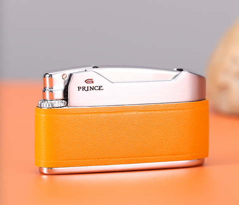 Prince Gas Micro Lighter Revival Leather 88E - Orange