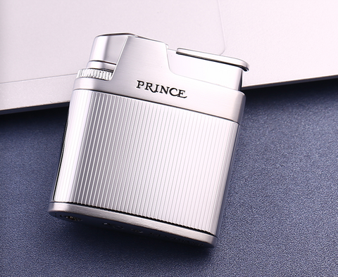 Prince Gas Lighter Prona 61 Commemorative - chrome stripes