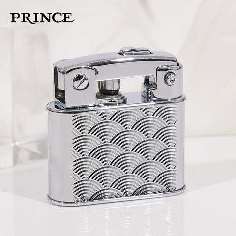 Prince Gold Petrol Lighter Silver Revival GD2
