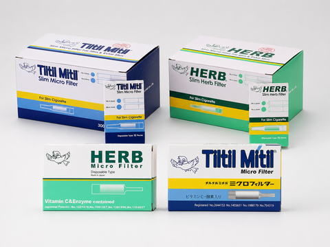Tokyo Pipe Co. Cigarette Filters: HERB Green Bird & Tiltil Mitil Blue Bird