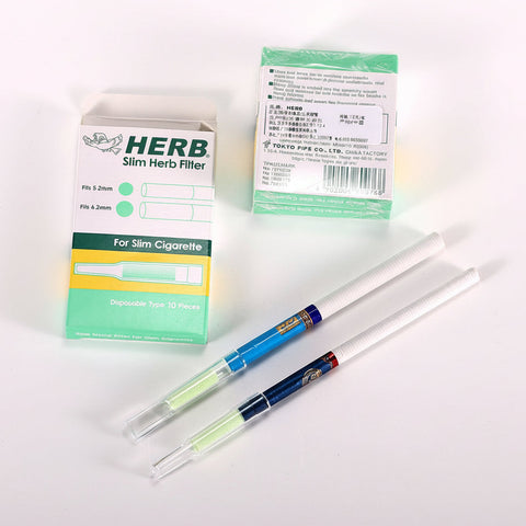 Herb slim herb filter packaging with two filters on a white background