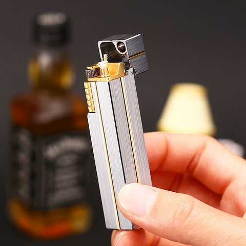 Maduro M4 Slimline Flint Soft Flame Lighter – Kerosene Brushed Steel