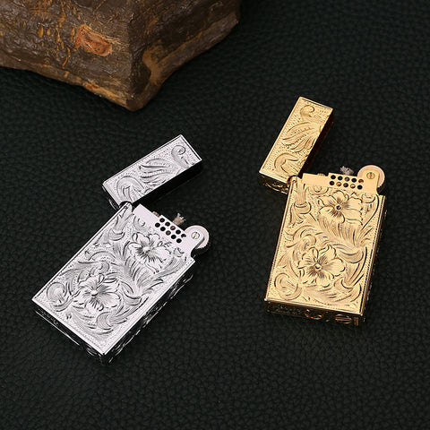 Maduro M1 Vintage Cigar Soft Flame Lighter – Cling Sound Kerosene Peony Motif