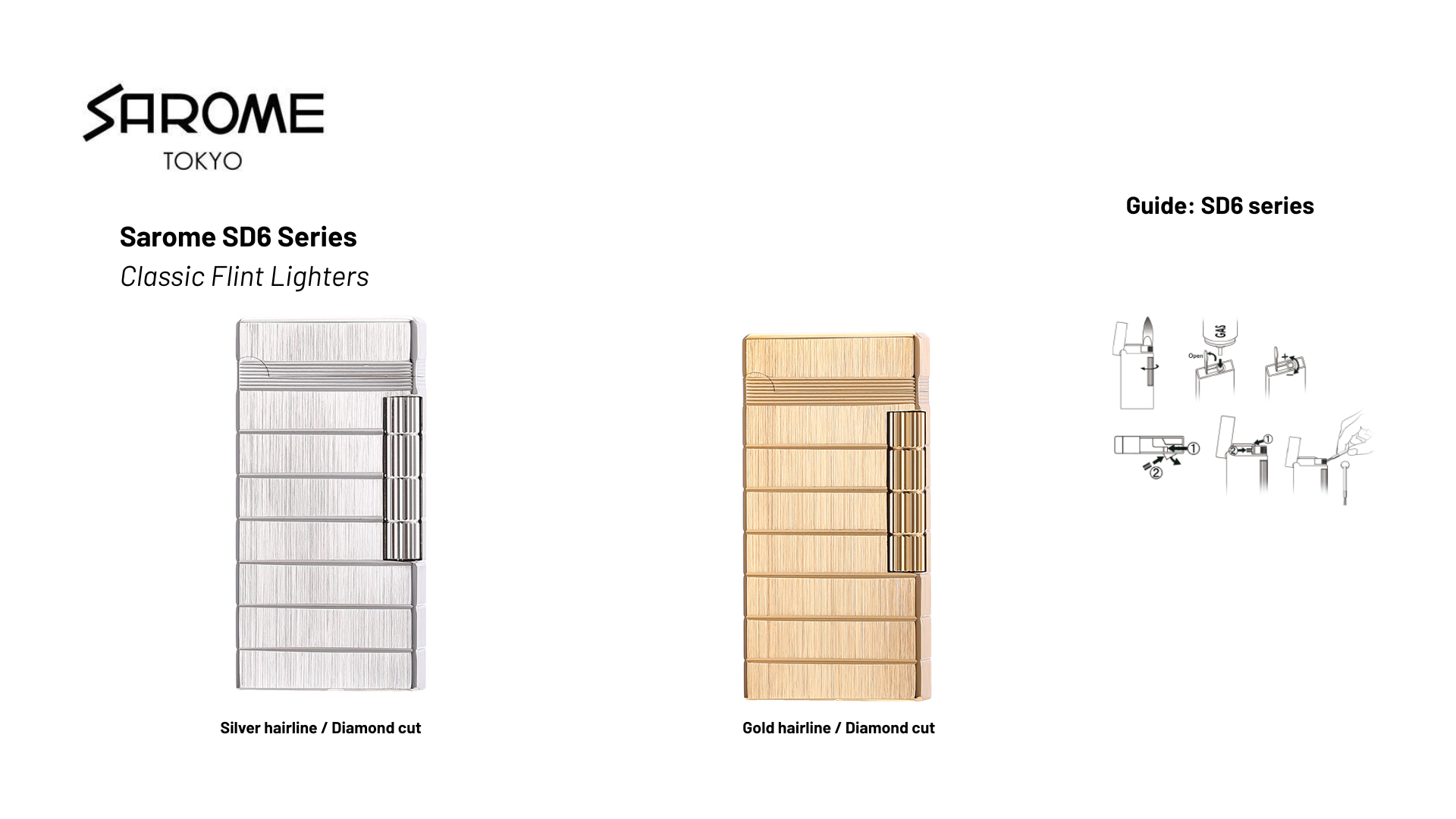 Sarome SD6 Series Classic Flint Lighters