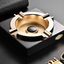 Regal Square Cigar Ashtray - Luxury Rosewood Base with Alloy Cigar Rests