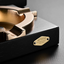 Regal Square Cigar Ashtray - Luxury Rosewood Base with Alloy Cigar Rests